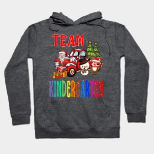 Team Kindergarten Santa And Reindeer Christmas Hoodie